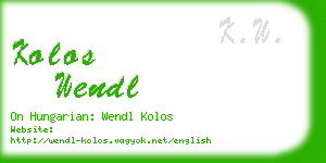 kolos wendl business card